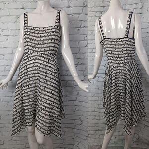 Armani Exchange flowy dress black and white asymmetrical hem sz 4